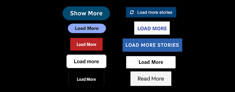 10 examples of load more buttons