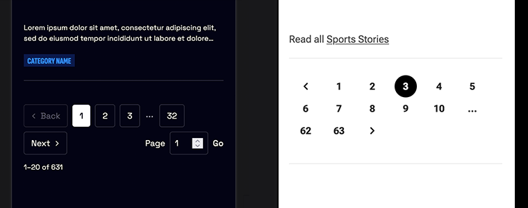 Two examples of pagination
