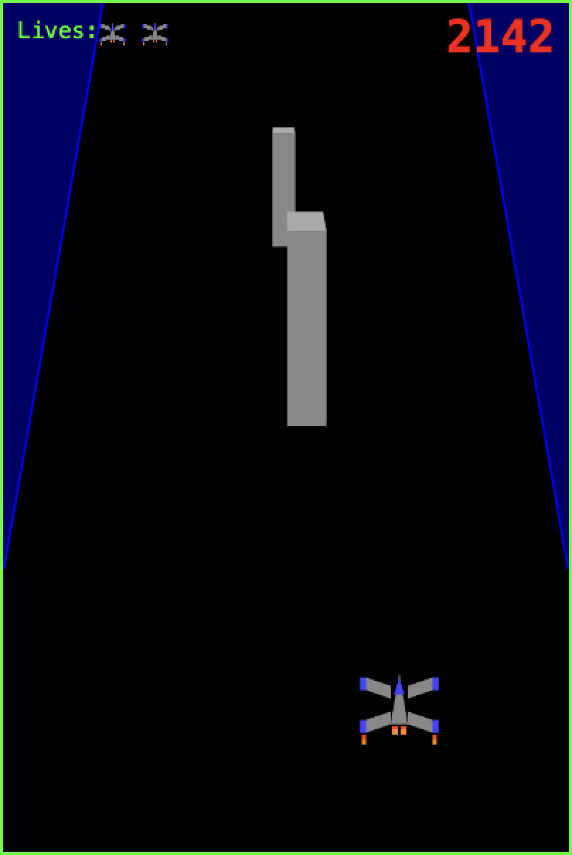 Screenshot of a spaceship game